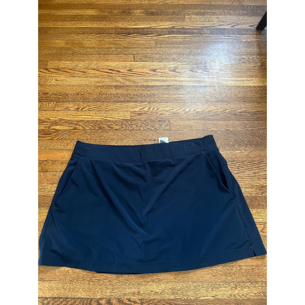 Athleta Navy Blue Active Skort Size 16 Ribbed Waist Pockets Golf Tennis Hiking